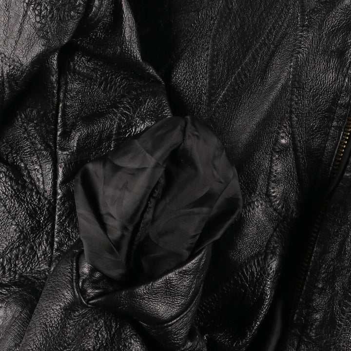 M. Collection Swing Top Leather Blouson Jacket, Women's Size M genuine leather black type Vintage Second Hand