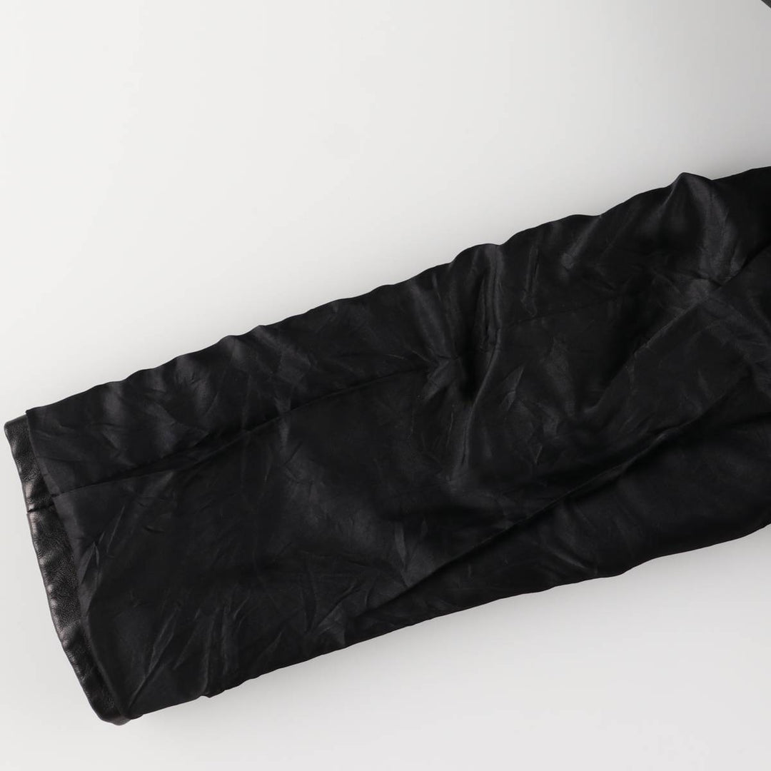 ANNE KLEIN double-breasted leather jacket, women's size L genuine leather black type Vintage Second Hand