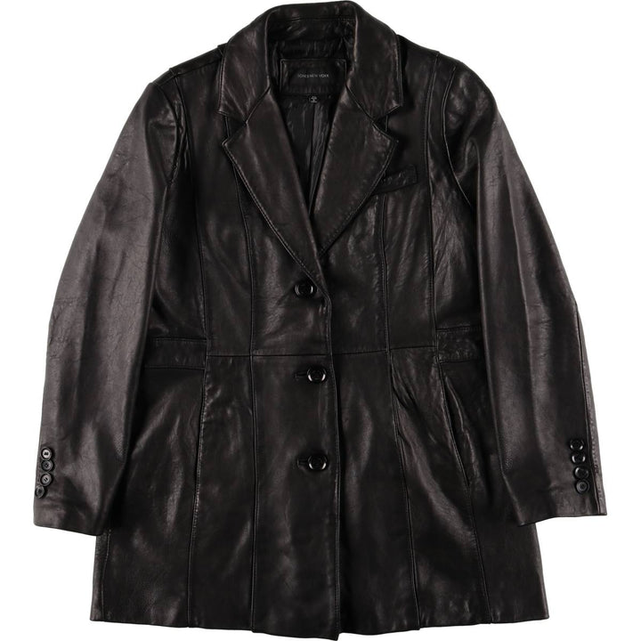 JONES NEW YORK tailored jacket, women's size XL genuine leather black type Vintage Second Hand