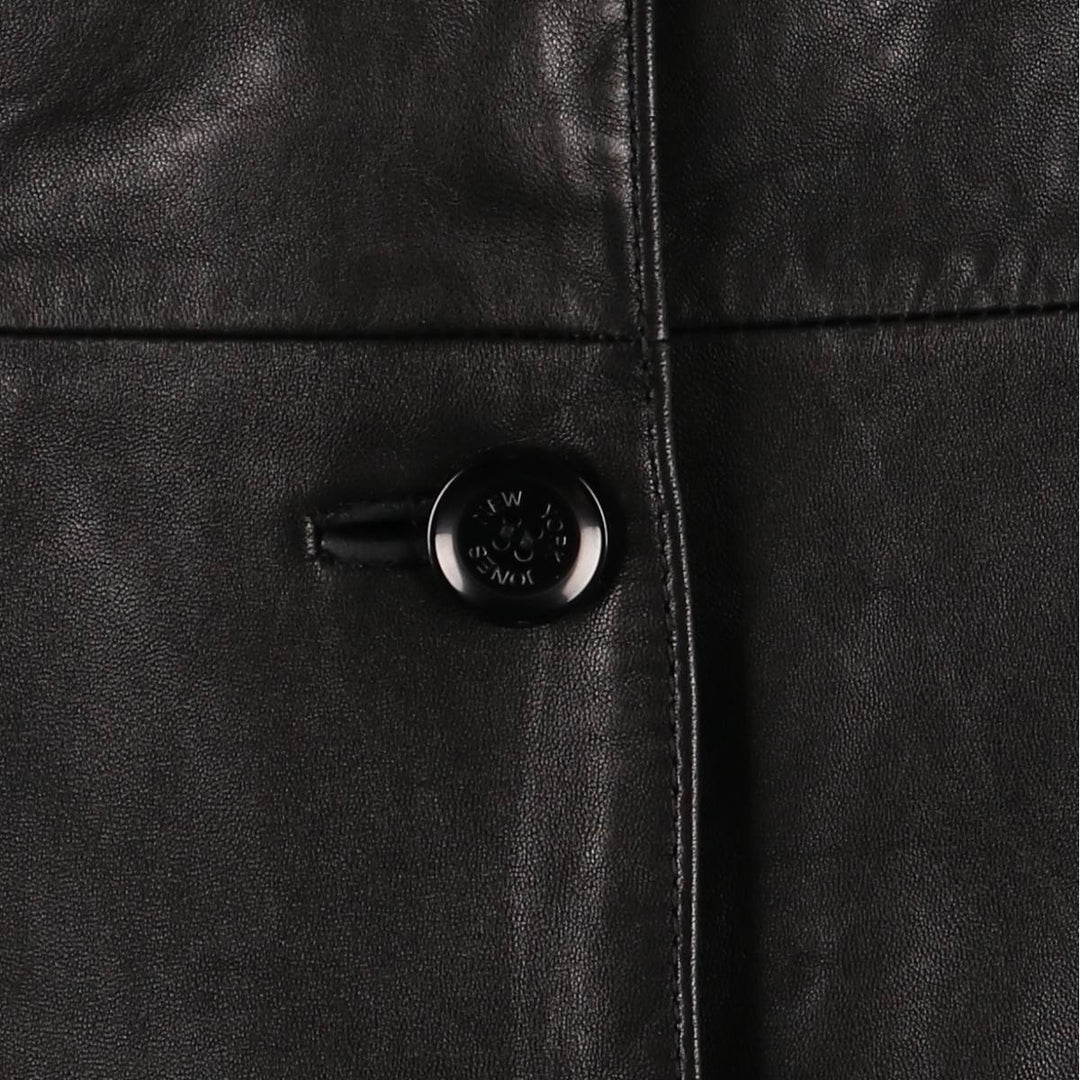 JONES NEW YORK tailored jacket, women's size XL genuine leather black type Vintage Second Hand