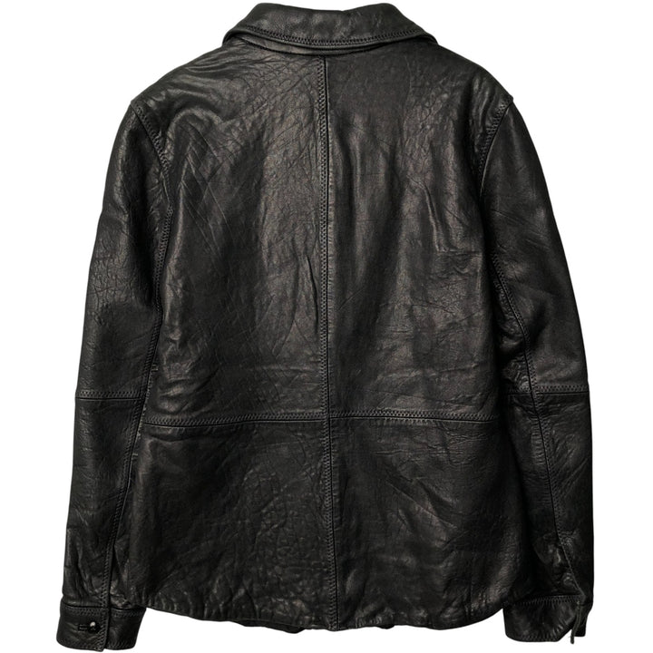GRUPPO GFT Leather Jacket, Women's Size M genuine leather black type Vintage Second Hand