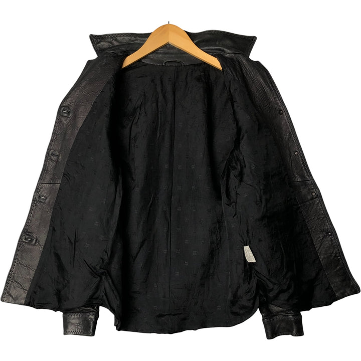 GRUPPO GFT Leather Jacket, Women's Size M genuine leather black type Vintage Second Hand