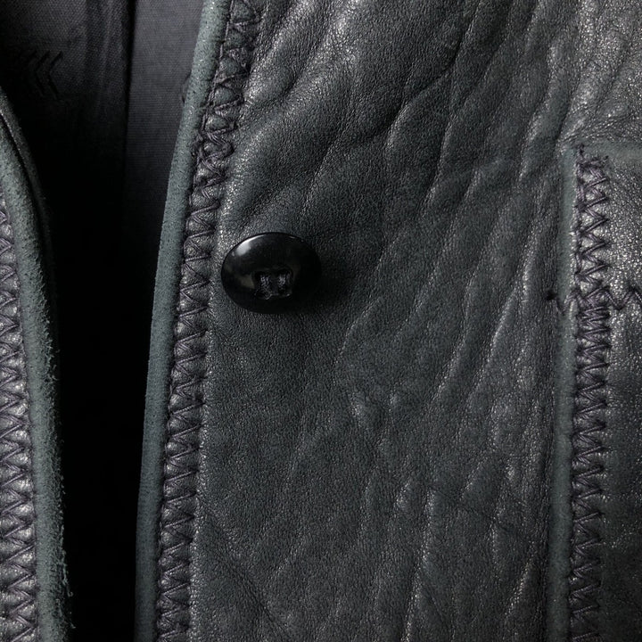 GRUPPO GFT Leather Jacket, Women's Size M genuine leather black type Vintage Second Hand