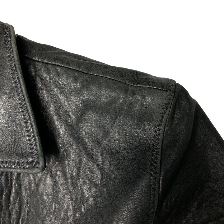 GRUPPO GFT Leather Jacket, Women's Size M genuine leather black type Vintage Second Hand
