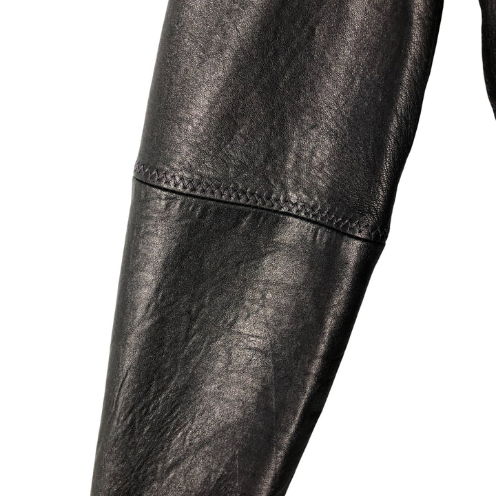 GRUPPO GFT Leather Jacket, Women's Size M genuine leather black type Vintage Second Hand