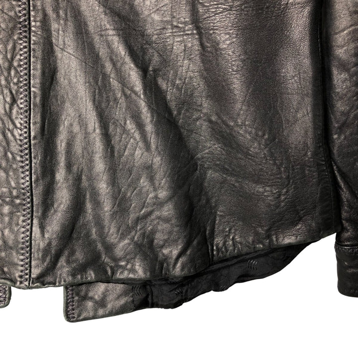 GRUPPO GFT Leather Jacket, Women's Size M genuine leather black type Vintage Second Hand