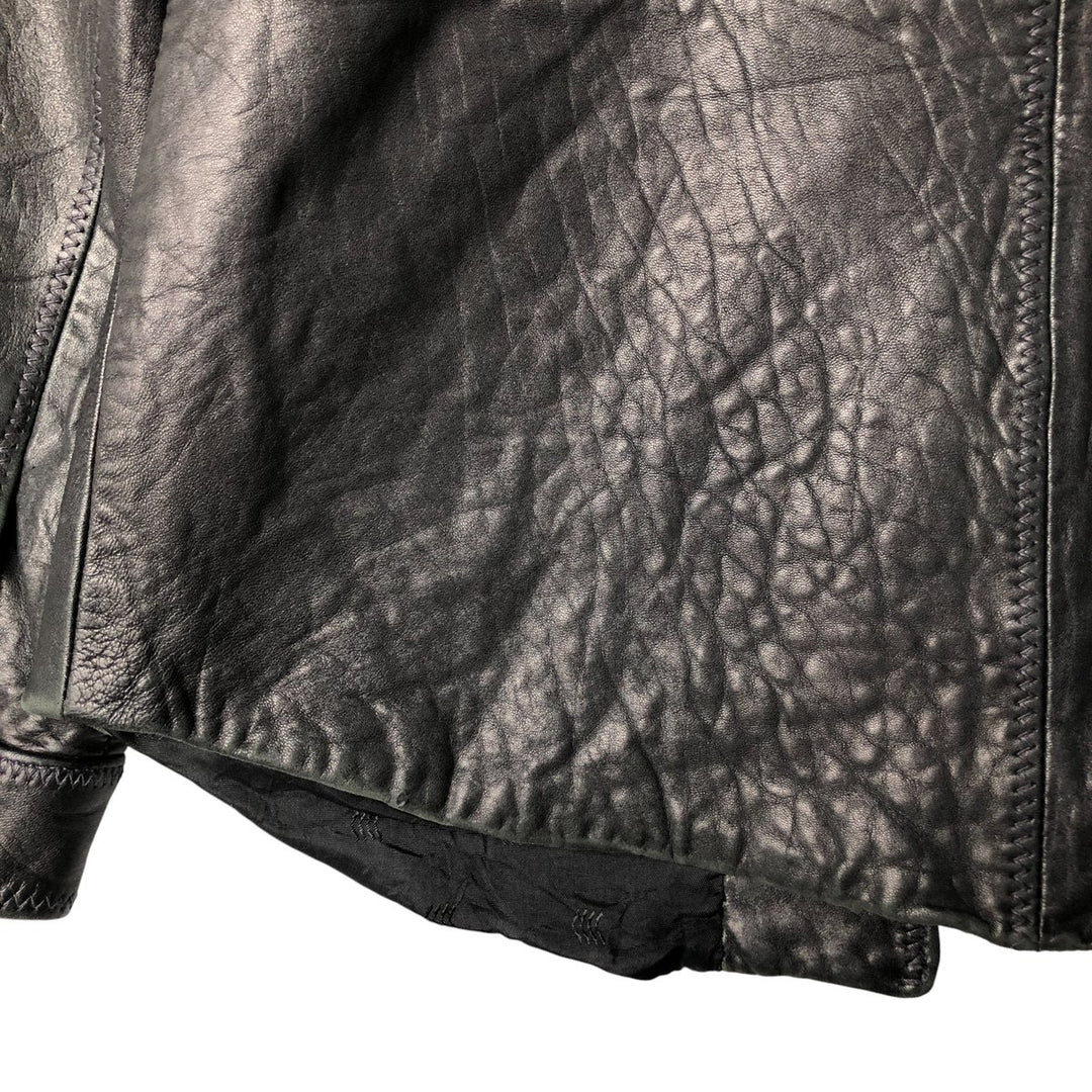 GRUPPO GFT Leather Jacket, Women's Size M genuine leather black type Vintage Second Hand