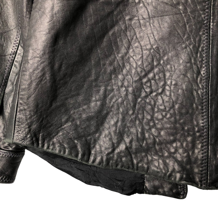 GRUPPO GFT Leather Jacket, Women's Size M genuine leather black type Vintage Second Hand