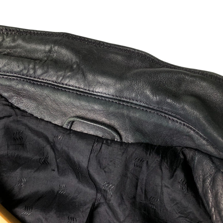 GRUPPO GFT Leather Jacket, Women's Size M genuine leather black type Vintage Second Hand