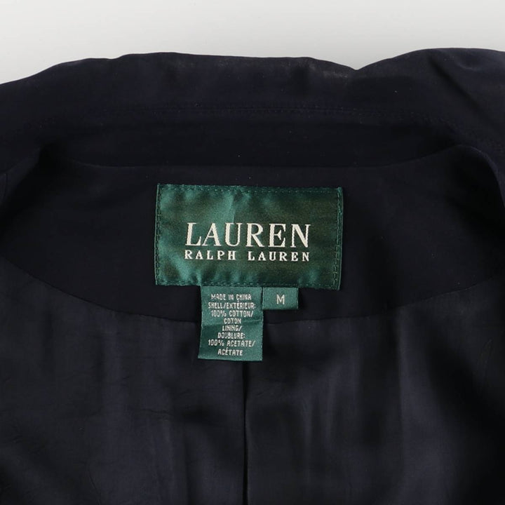 Ralph Lauren LAUREN Lauren Balmacaan Coat, Women's, Size M cotton navy blue type Vintage Second Hand