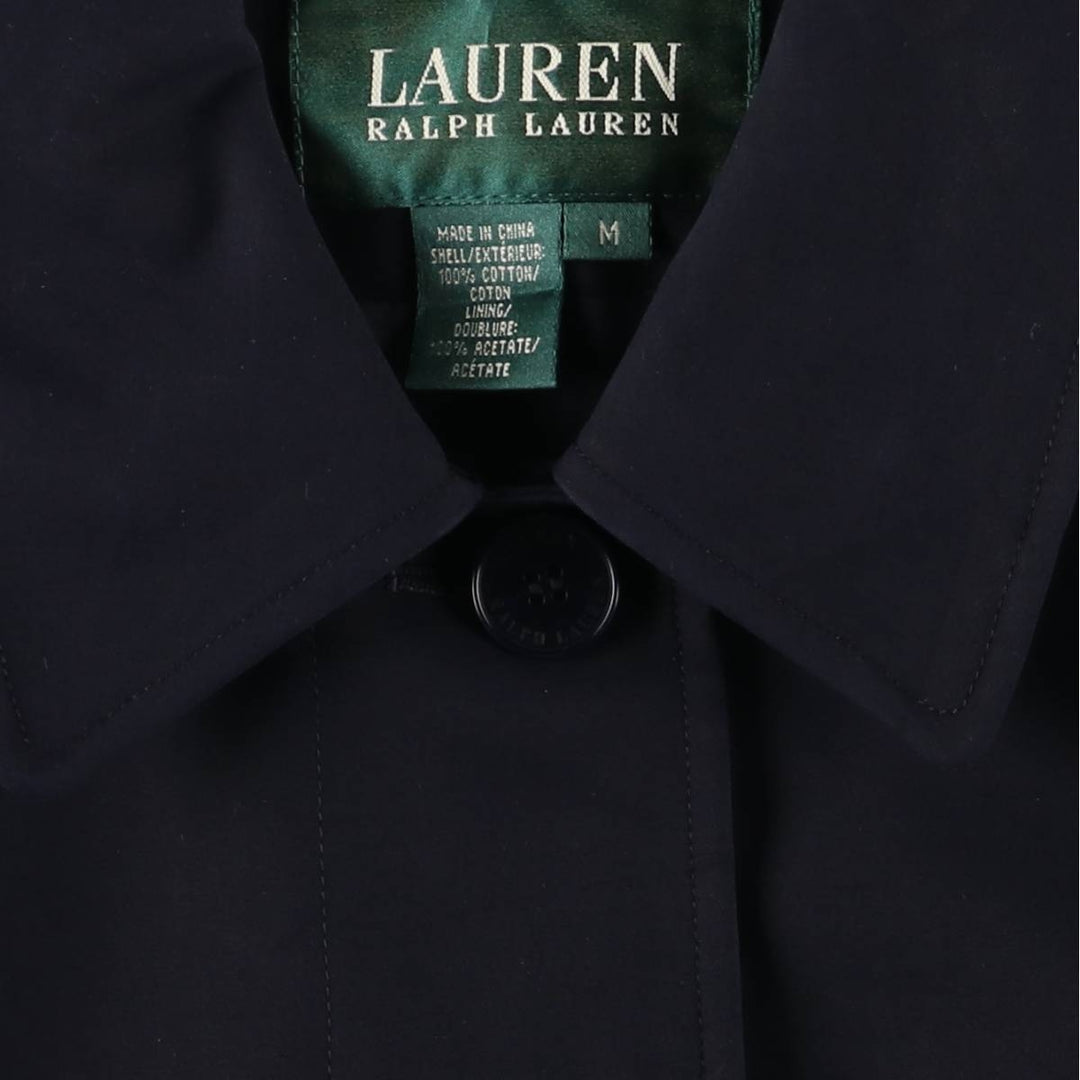 Ralph Lauren LAUREN Lauren Balmacaan Coat, Women's, Size M cotton navy blue type Vintage Second Hand