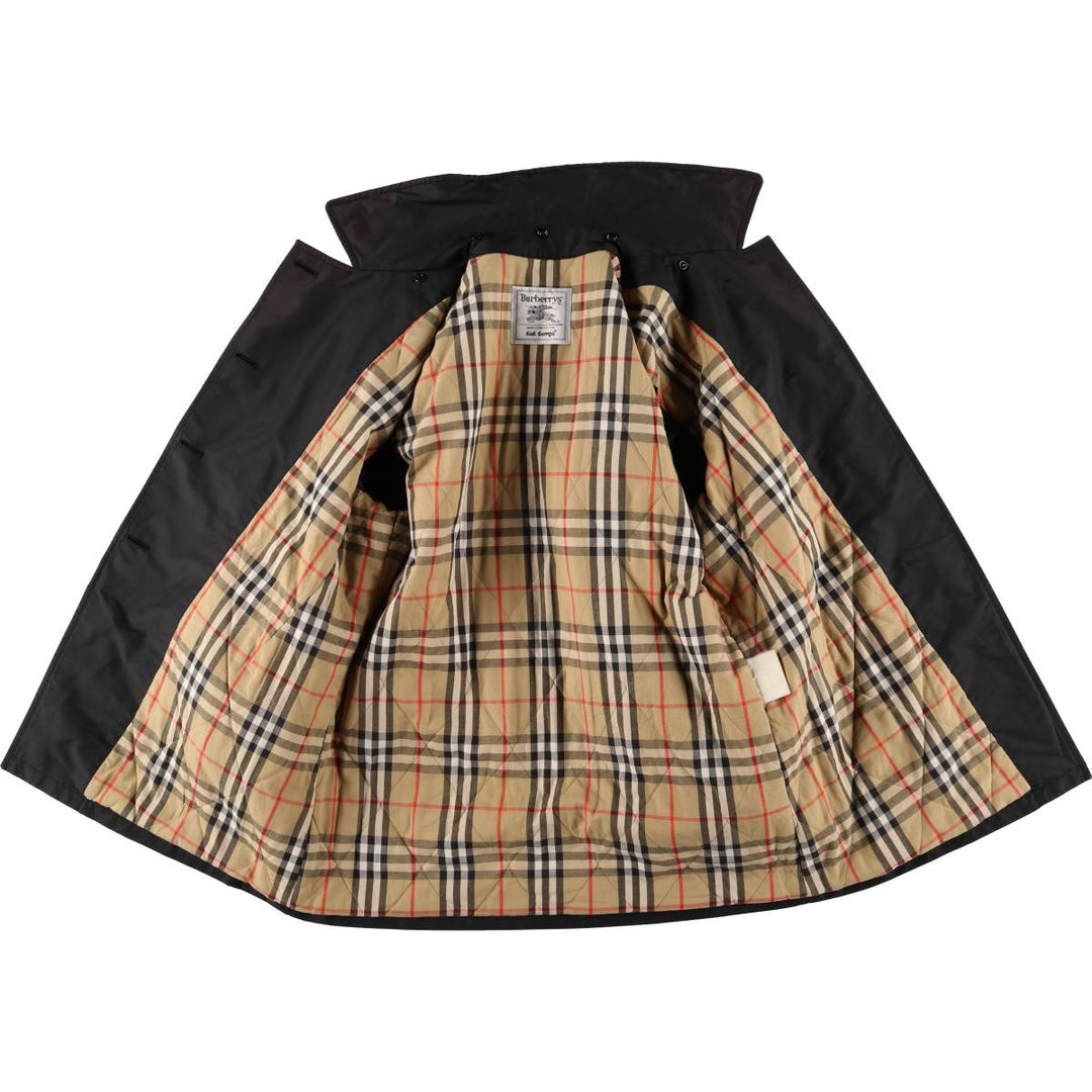 Burberry's padded Balmacaan coat, size L, women's unclear black type Vintage Second Hand