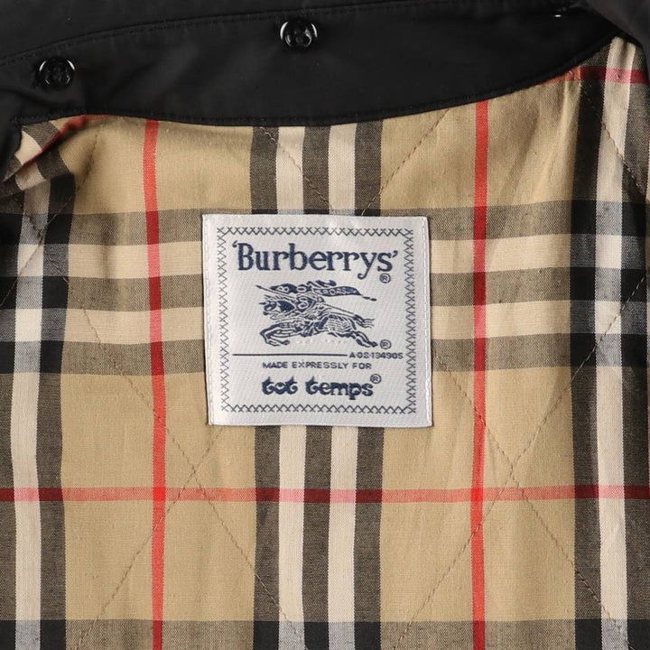 Burberry's padded Balmacaan coat, size L, women's unclear black type Vintage Second Hand