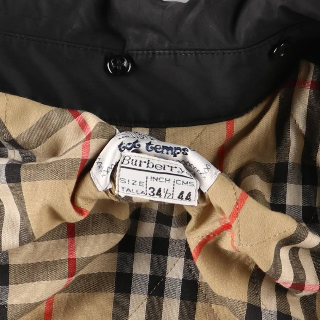 Burberry's padded Balmacaan coat, size L, women's unclear black type Vintage Second Hand