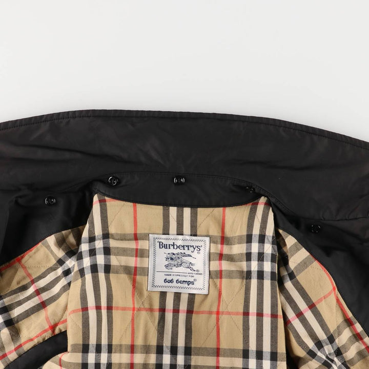 Burberry's padded Balmacaan coat, size L, women's unclear black type Vintage Second Hand