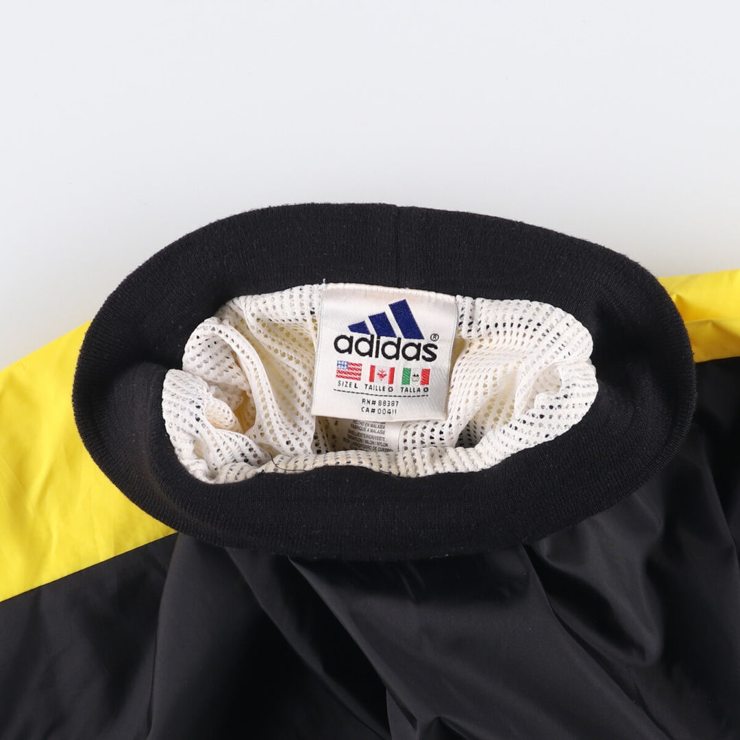 Vintage 90'S Adidas high-neck nylon pullover, men's size L Nylon black type Vintage Second Hand