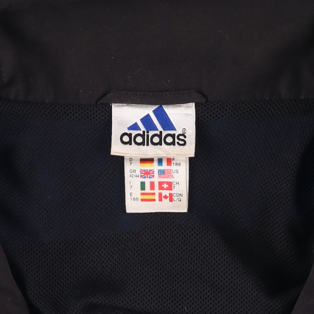 Vintage 90'S adidas half-zip warm-up pullover with back logo, men's size L polyester black type Vintage Second Hand