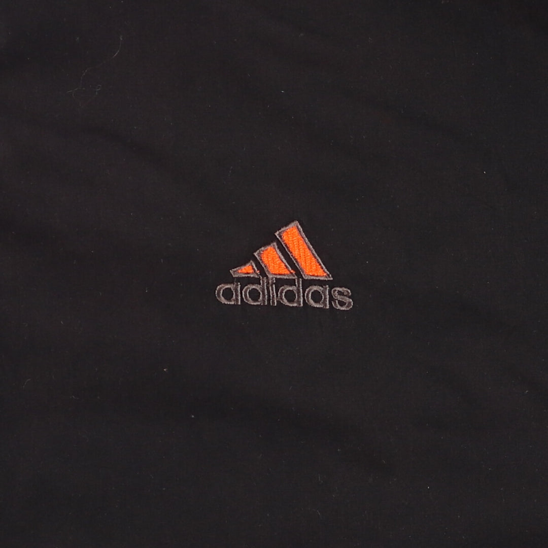 Vintage 90'S adidas half-zip warm-up pullover with back logo, men's size L polyester black type Vintage Second Hand