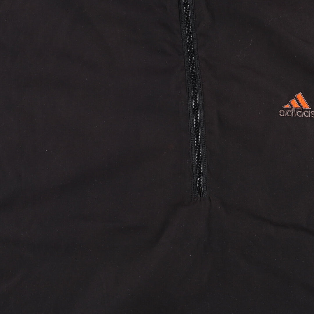 Vintage 90'S adidas half-zip warm-up pullover with back logo, men's size L polyester black type Vintage Second Hand