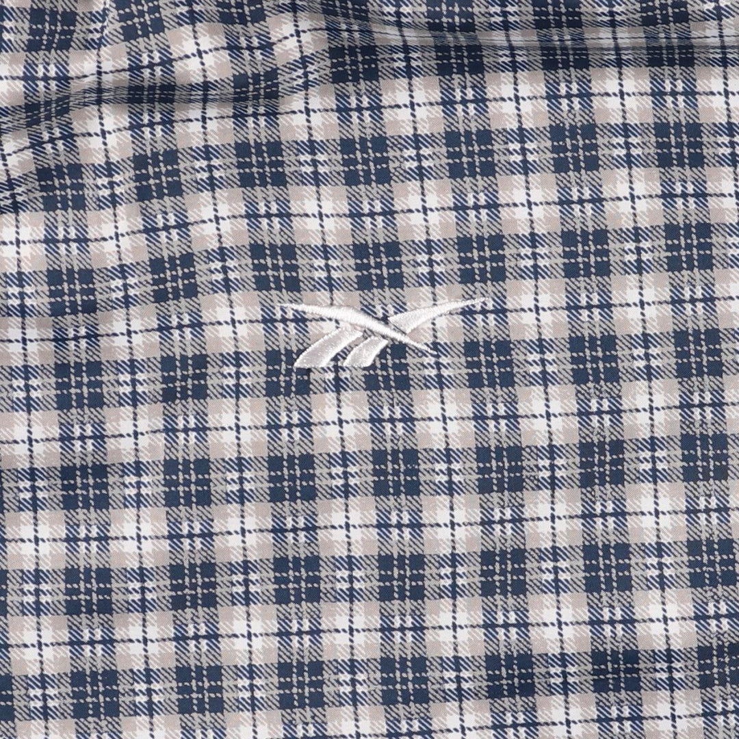 90'S Reebok Golf Check Pattern V-Neck Warm-Up Pullover, Men's Size XL, Vintage polyester navy blue type Vintage Second Hand