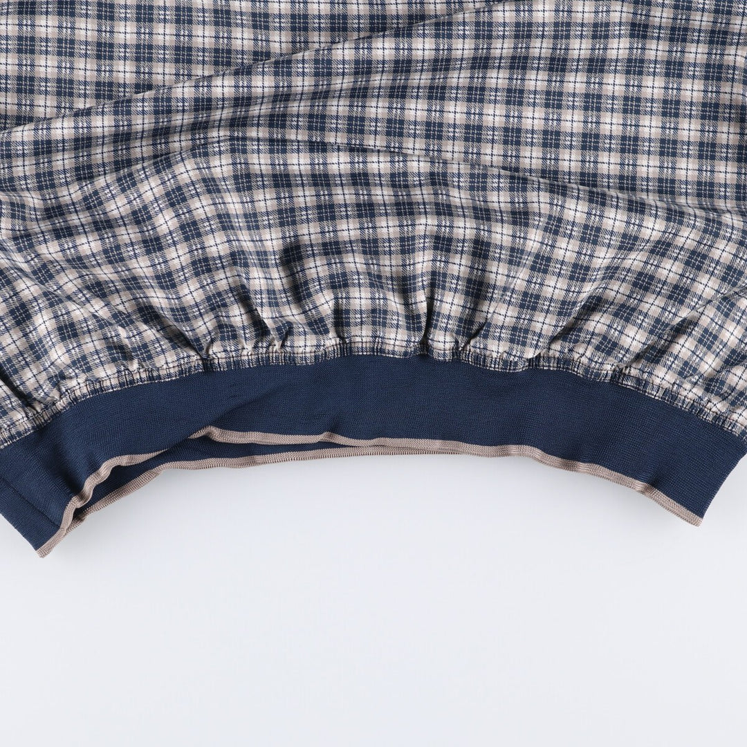90'S Reebok Golf Check Pattern V-Neck Warm-Up Pullover, Men's Size XL, Vintage polyester navy blue type Vintage Second Hand