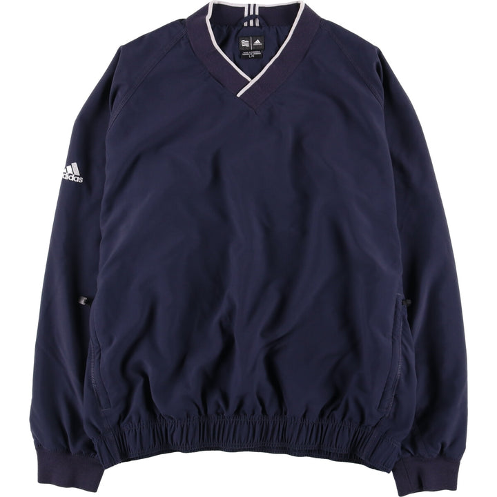 2000'S adidas V-neck warm-up pullover, men's size L polyester navy blue type Vintage Second Hand