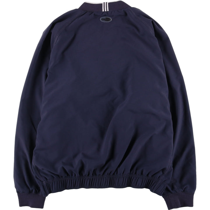 2000'S adidas V-neck warm-up pullover, men's size L polyester navy blue type Vintage Second Hand