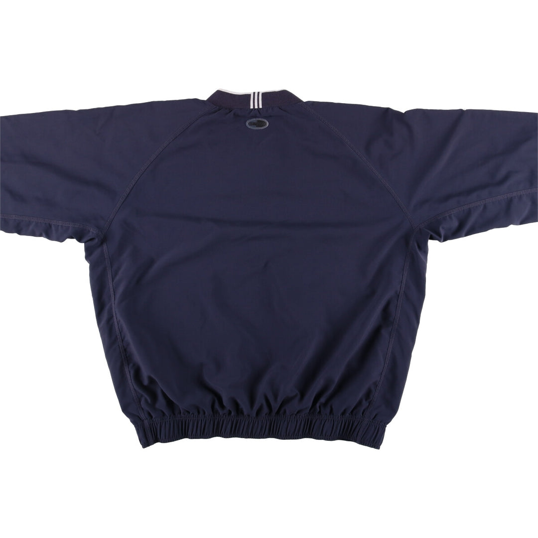 2000'S adidas V-neck warm-up pullover, men's size L polyester navy blue type Vintage Second Hand
