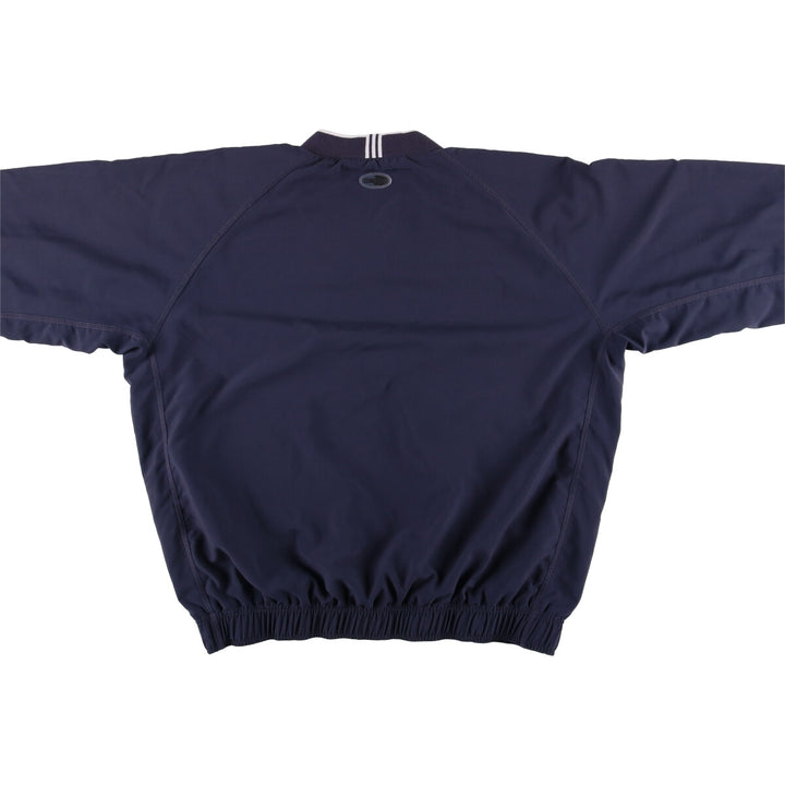 2000'S adidas V-neck warm-up pullover, men's size L polyester navy blue type Vintage Second Hand