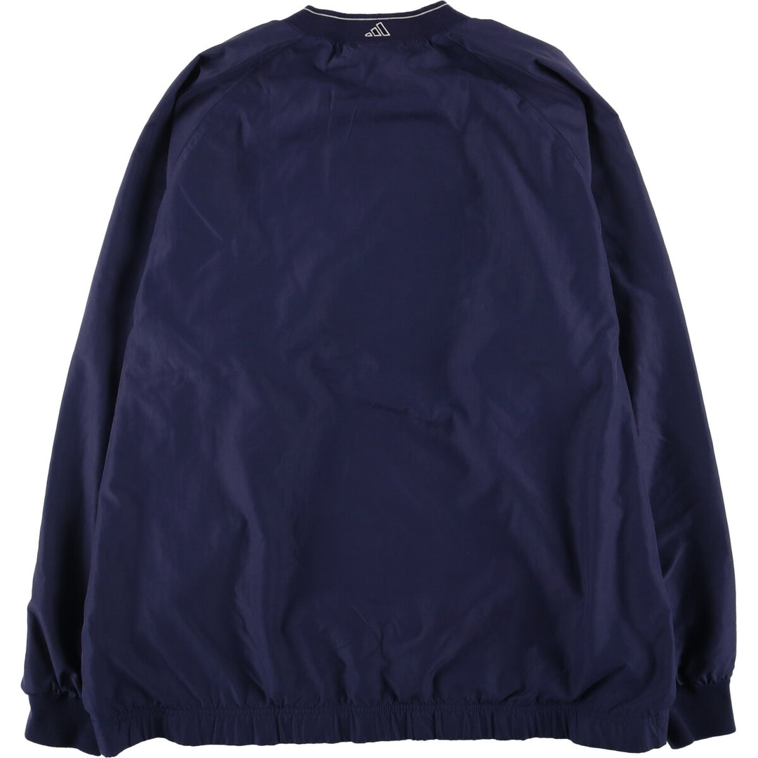 2000'S Adidas V-neck warm-up pullover, men's size XXL polyester navy blue type Vintage Second Hand