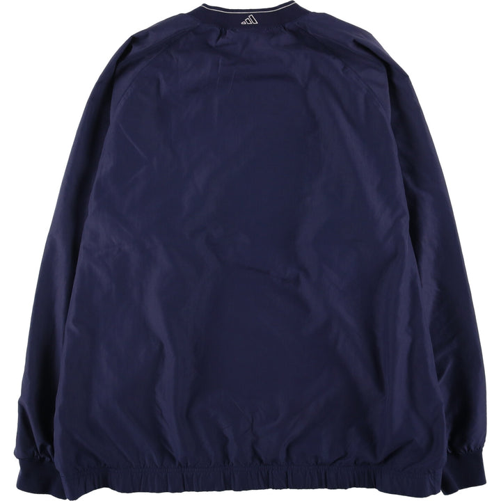 2000'S Adidas V-neck warm-up pullover, men's size XXL polyester navy blue type Vintage Second Hand