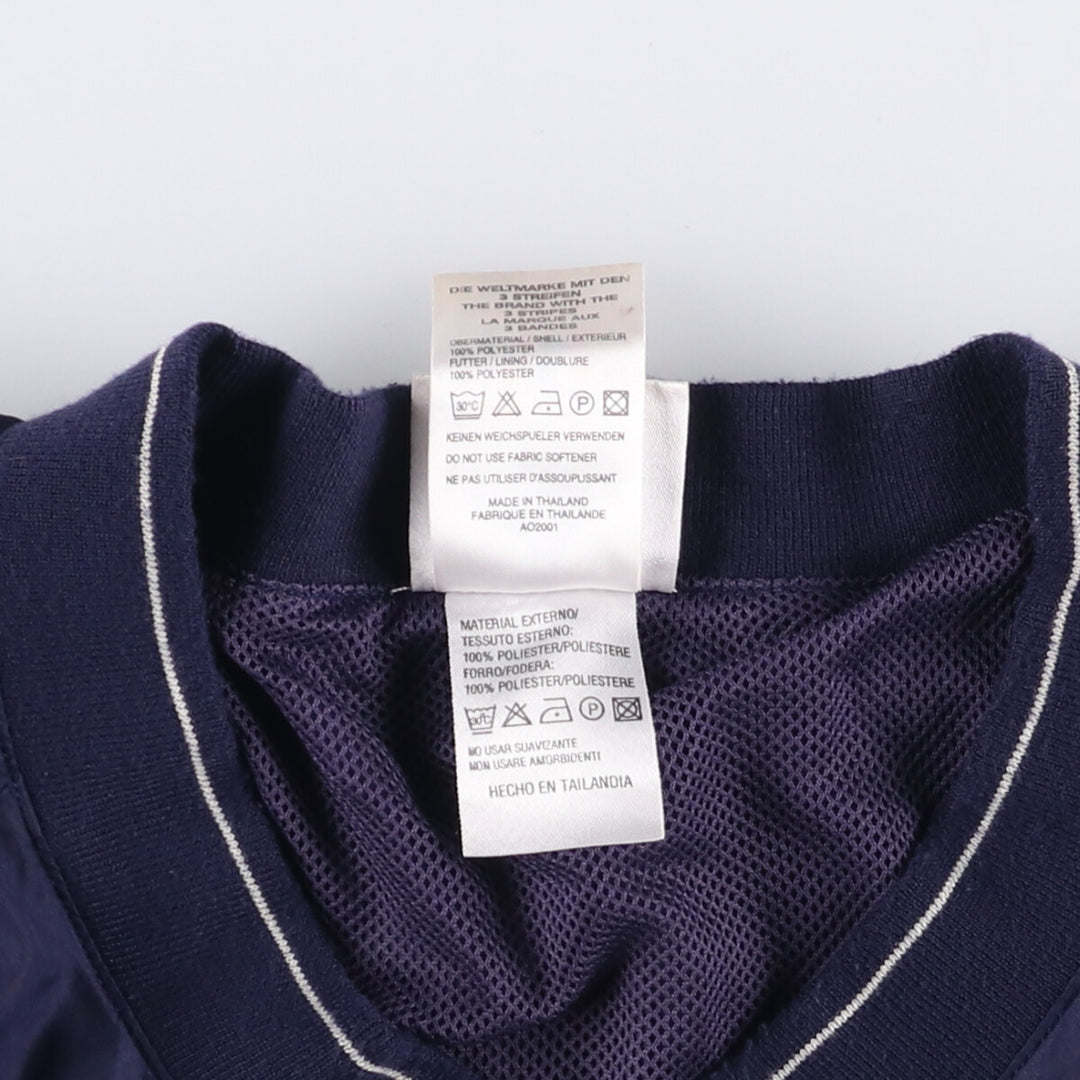 2000'S Adidas V-neck warm-up pullover, men's size XXL polyester navy blue type Vintage Second Hand