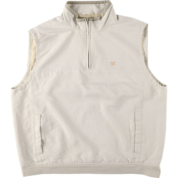 Ralph Lauren CHAPS Half-Zip Chaps Vest, Men's XL Rayon Beige type Vintage Second Hand