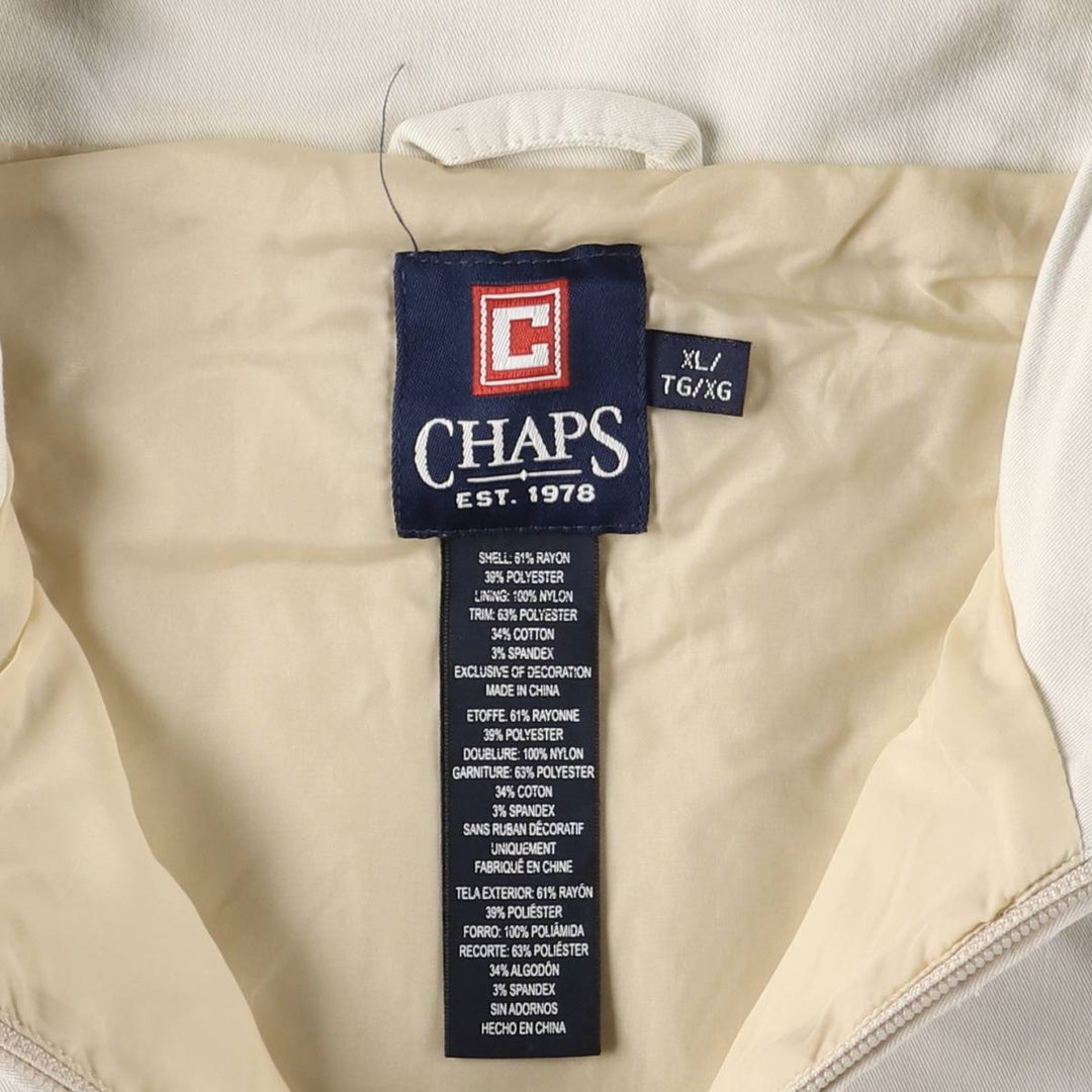 Ralph Lauren CHAPS Half-Zip Chaps Vest, Men's XL Rayon Beige type Vintage Second Hand