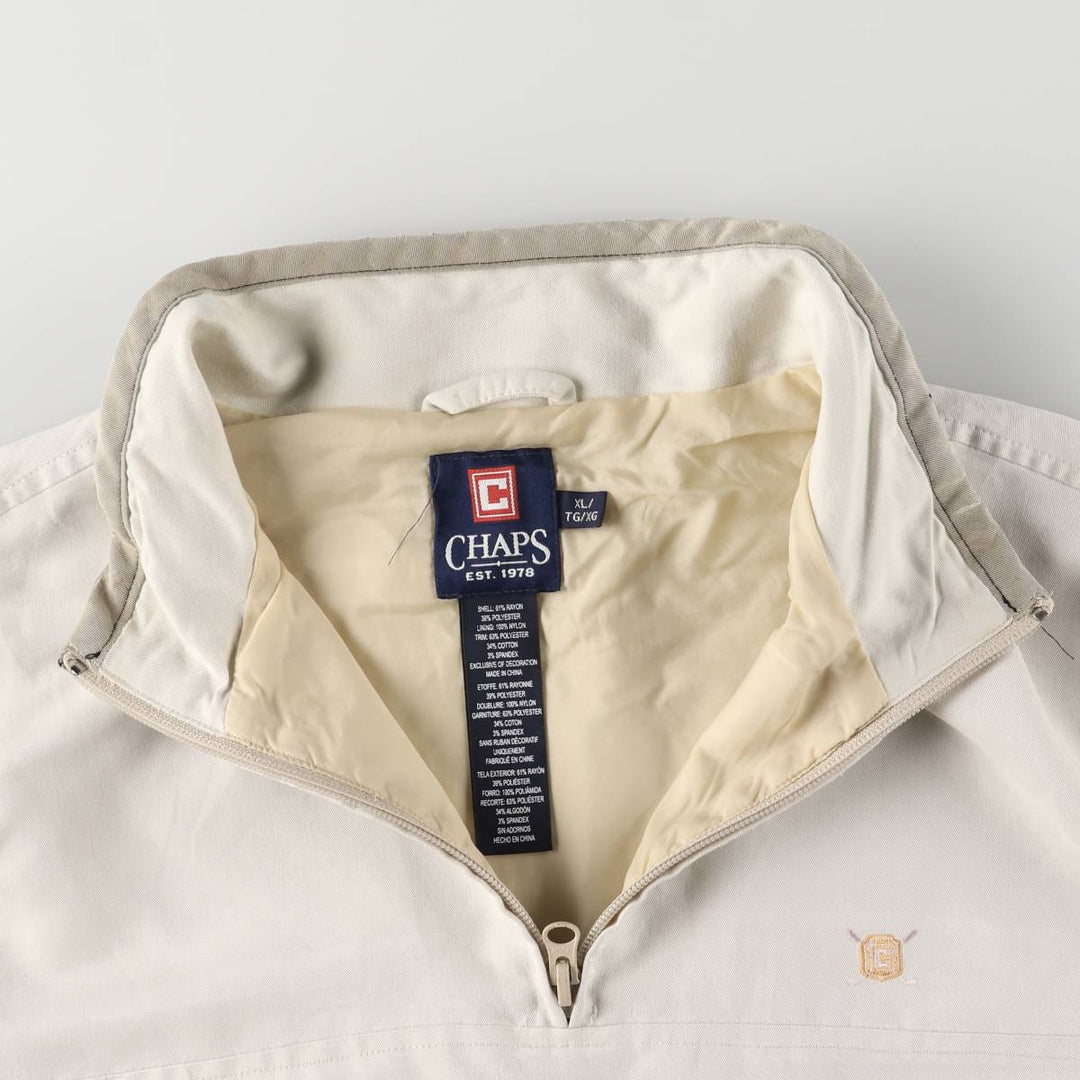 Ralph Lauren CHAPS Half-Zip Chaps Vest, Men's XL Rayon Beige type Vintage Second Hand