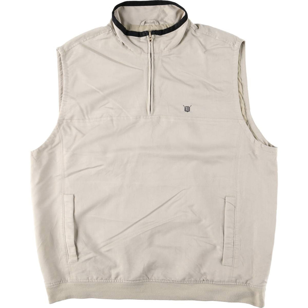 Ralph Lauren CHAPS Half-Zip Chaps Vest, Men's XL Rayon Beige type Vintage Second Hand