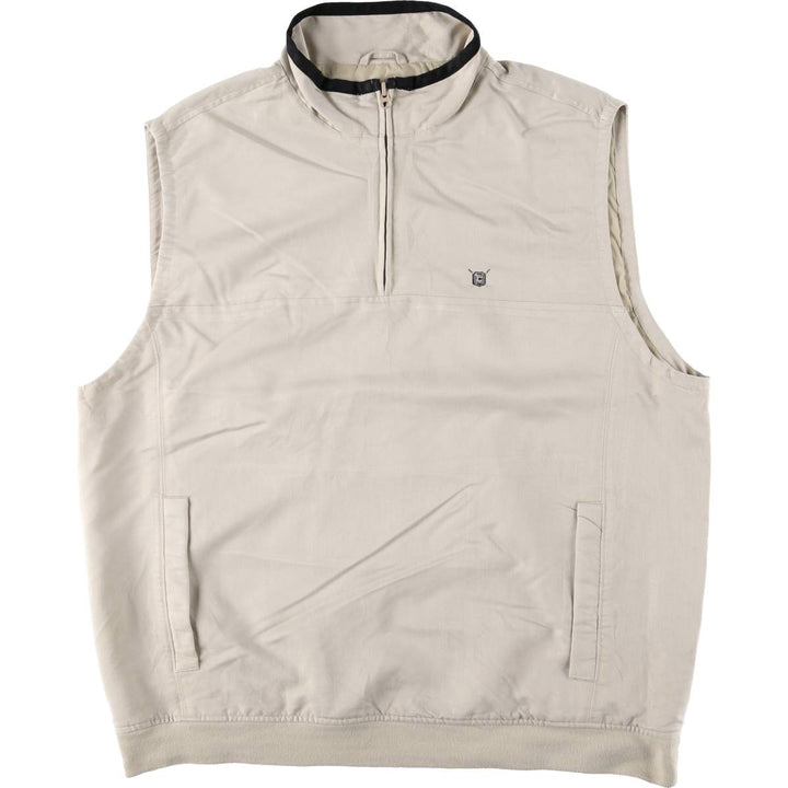 Ralph Lauren CHAPS Half-Zip Chaps Vest, Men's XL Rayon Beige type Vintage Second Hand