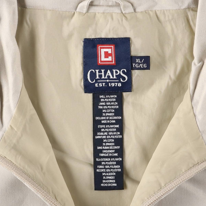 Ralph Lauren CHAPS Half-Zip Chaps Vest, Men's XL Rayon Beige type Vintage Second Hand
