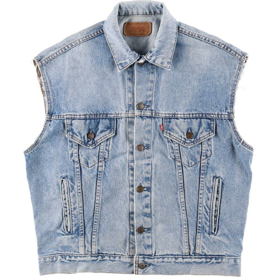 90'S Levi's Cut-Off Denim Vest, Made in USA, Men's Size Medium cotton blue type Vintage Second Hand
