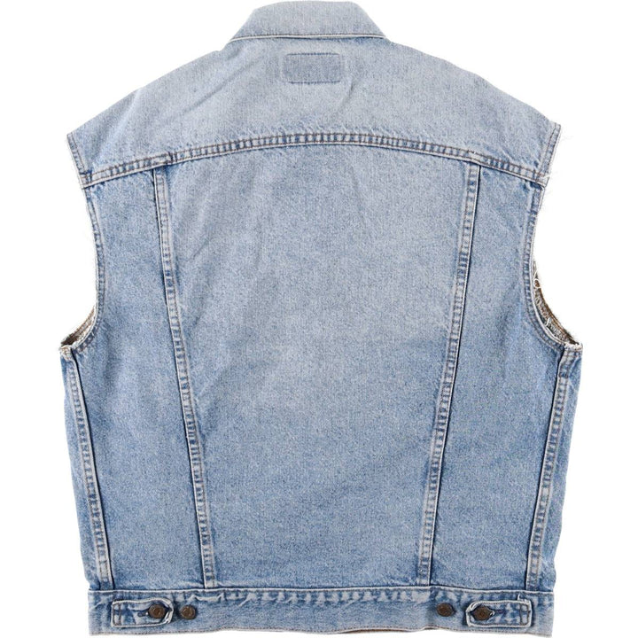 90'S Levi's Cut-Off Denim Vest, Made in USA, Men's Size Medium cotton blue type Vintage Second Hand
