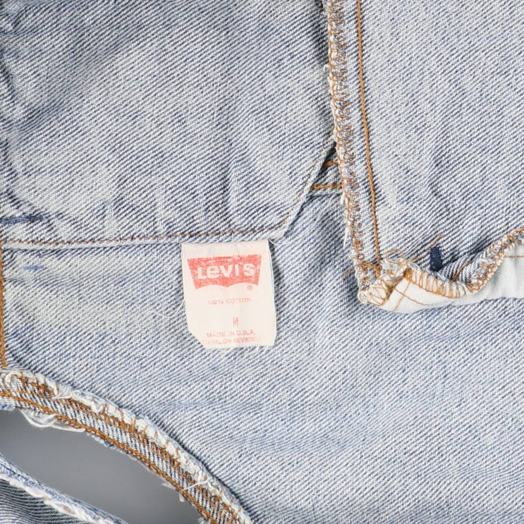90'S Levi's Cut-Off Denim Vest, Made in USA, Men's Size Medium cotton blue type Vintage Second Hand
