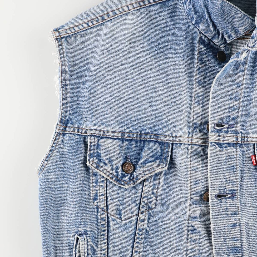 90'S Levi's Cut-Off Denim Vest, Made in USA, Men's Size Medium cotton blue type Vintage Second Hand
