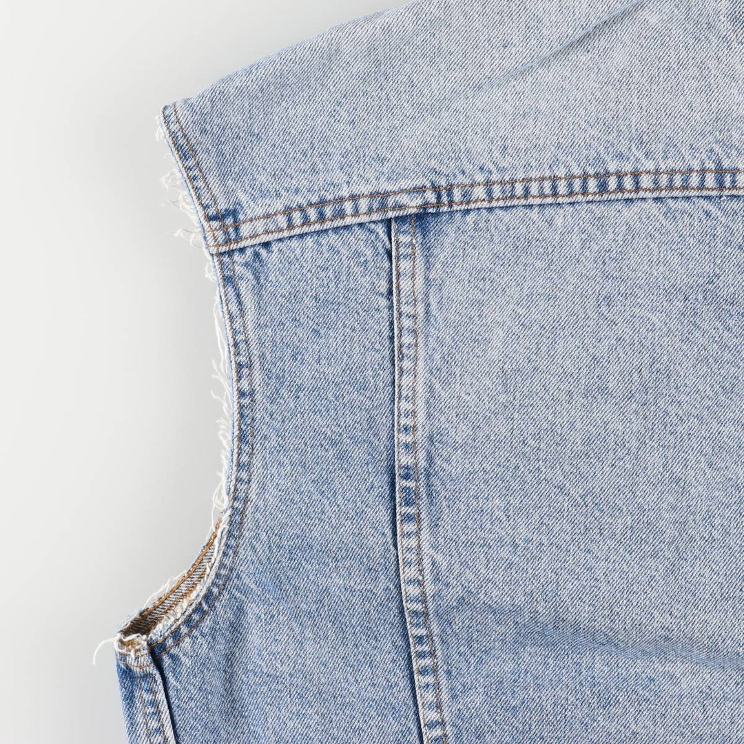 90'S Levi's Cut-Off Denim Vest, Made in USA, Men's Size Medium cotton blue type Vintage Second Hand