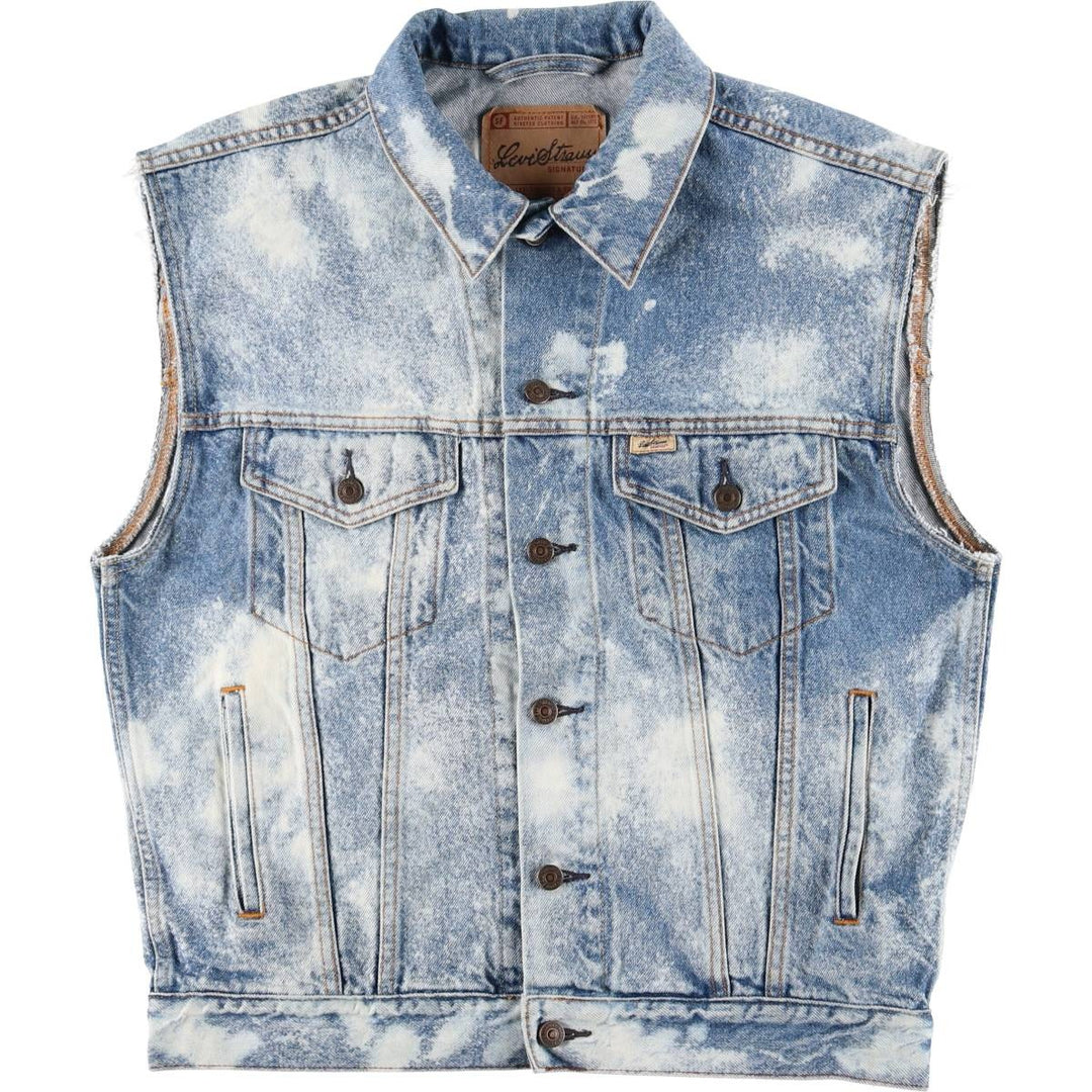 Levi's Signature Cut-Off Denim Vest, Men's Size Medium, Full Button cotton blue type Vintage Second Hand