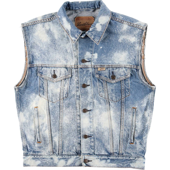 Levi's Signature Cut-Off Denim Vest, Men's Size Medium, Full Button cotton blue type Vintage Second Hand