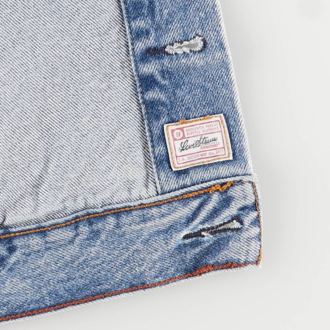 Levi's Signature Cut-Off Denim Vest, Men's Size Medium, Full Button cotton blue type Vintage Second Hand