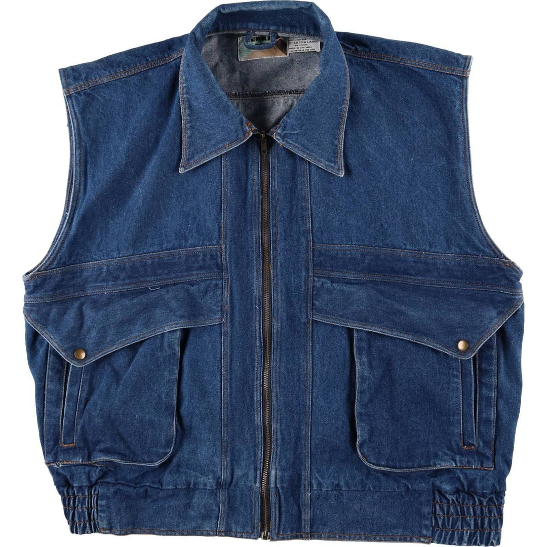 Vintage 1980'S Sierra Pacific denim vest, men's size XXL cotton blue type Vintage Second Hand