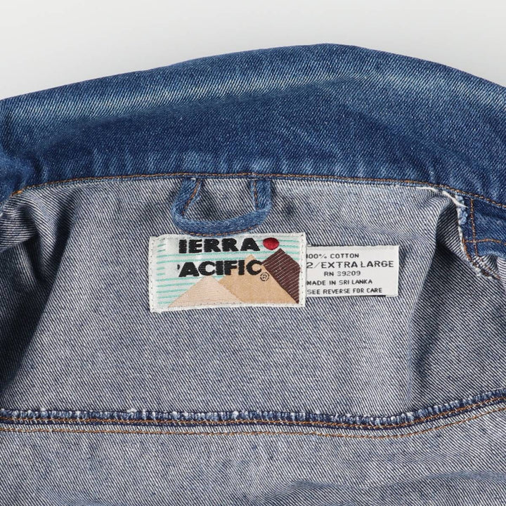 Vintage 1980'S Sierra Pacific denim vest, men's size XXL cotton blue type Vintage Second Hand