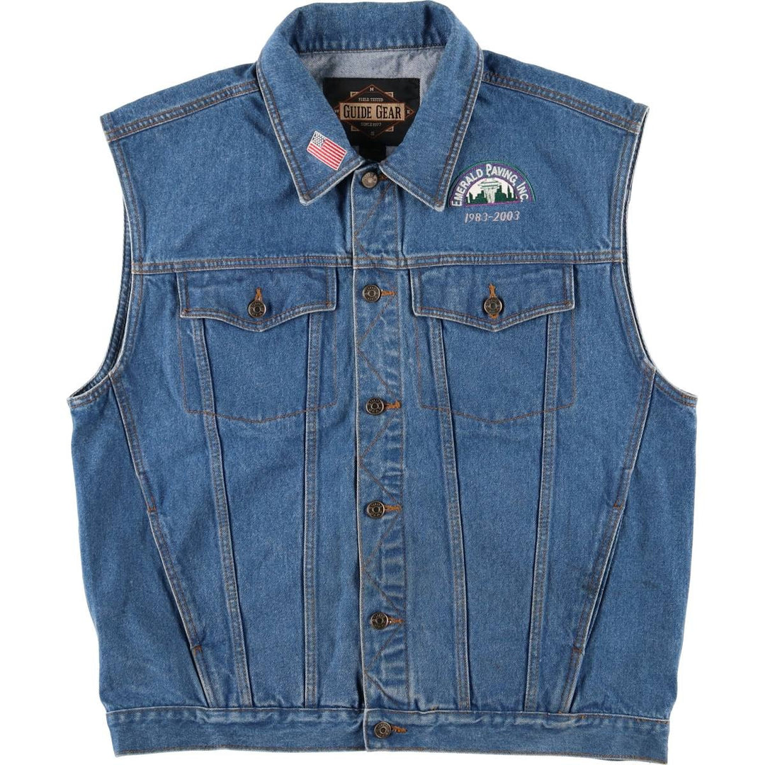 GUIDE GEAR Stars and Stripes Denim Vest, Men's Size XL cotton blue type Vintage Second Hand