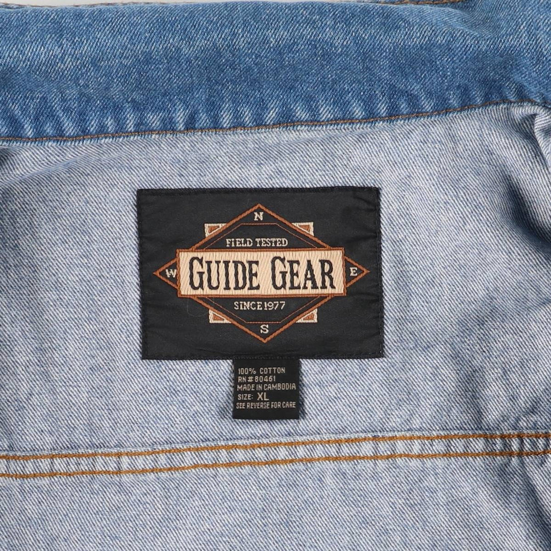 GUIDE GEAR Stars and Stripes Denim Vest, Men's Size XL cotton blue type Vintage Second Hand